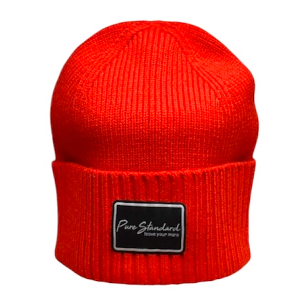 Red PS Beanie | Script logo patch