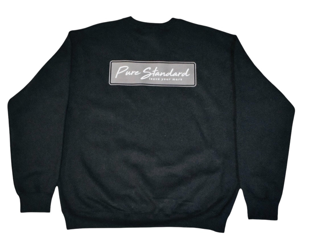 Black PS Script Logo Crewneck